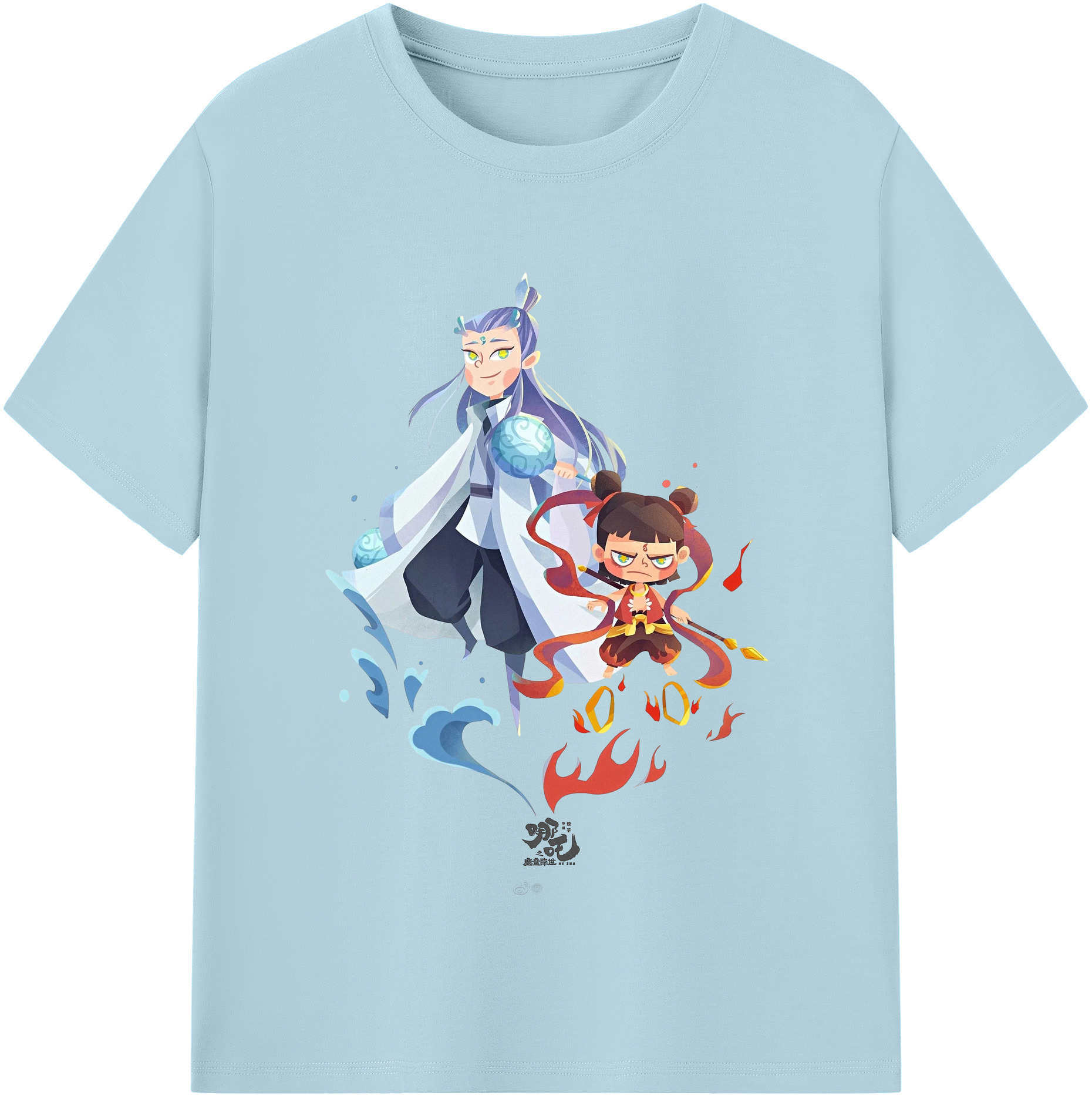 （画像用） Ne Zha 2 ナタ 魔童の大暴れ 綿100％半袖Tシャツ（フロントプリント）